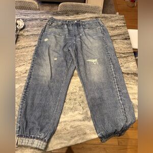 rag & bone Distressed Blue Relaxed Denim Joggers